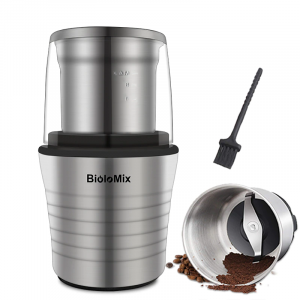 2-in-1 Wet and Dry Double Cups 300W Electric Spices and Coffee Bean Grinder Stainless Steel Body and Miller Blades 2