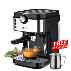 Espresso Coffee Machine with Milk Frother Wand for Espresso, Latte and Mocha, Cappuccino,Give away milk pitcher